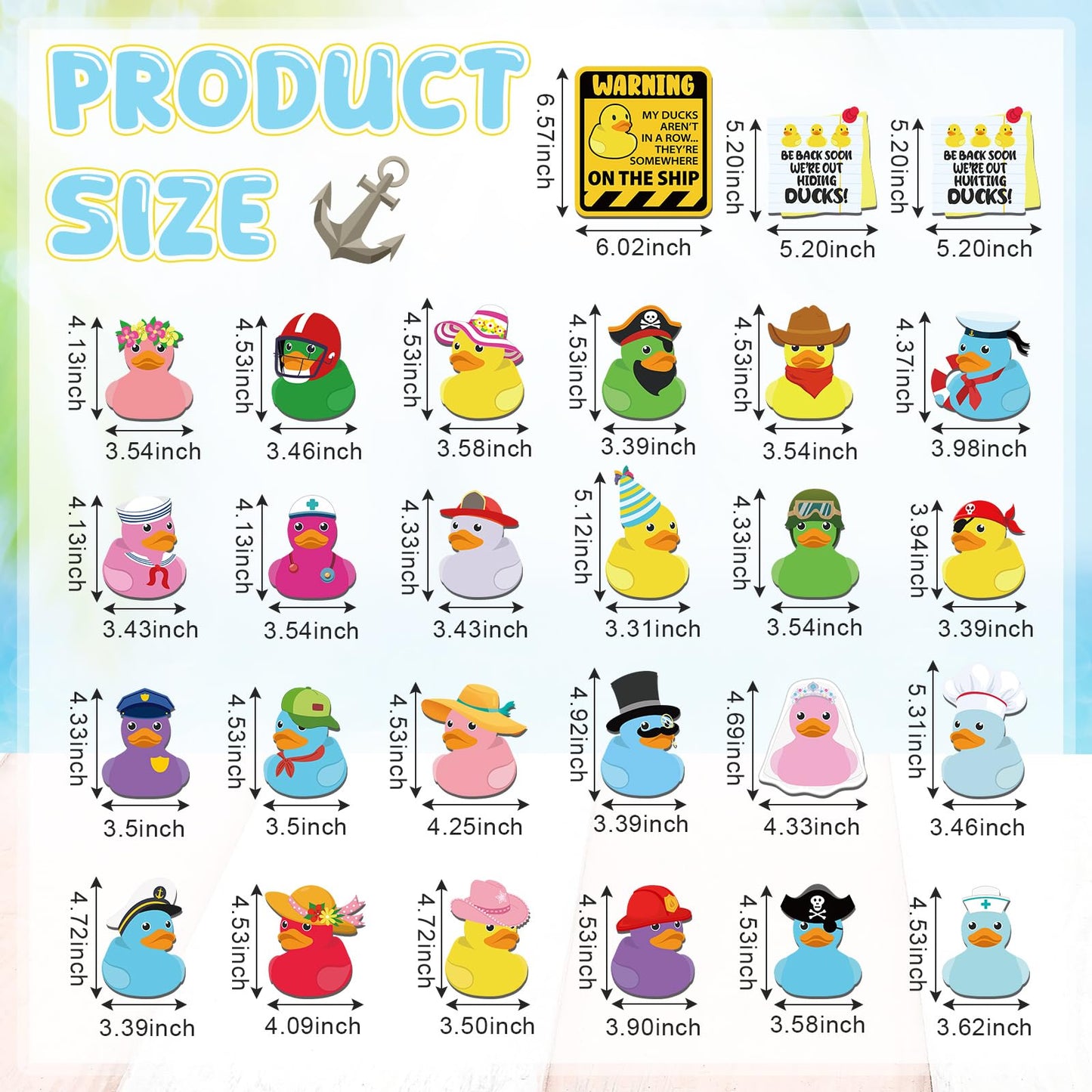 Watersay 27 Pcs Duck Cruise Door Magnet Decorations Ducky Magnetic Stickers Decals Reusable Funny Carnival Cruise Ship Cabin Magnet for Door Decor Car Fridge Refrigerator(Novel)