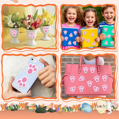 Wonmon 360 PCS Easter Bunny Paw Prints Stickers for Envelopes, Bunny Feet Stickers Rabbit Paw Sticker for Envelope Seals Crafts Easter Gifts Greeting Cards Bottle Laptop Party Decorations