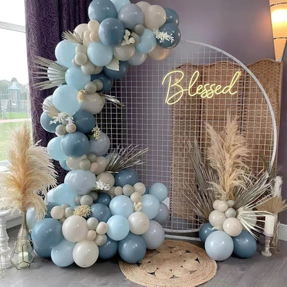 PartyWoo Dusty Blue Balloons - 101pcs 12-Inch Light Blue Aqua Latex Helium Balloons for Weddings & Celebrations