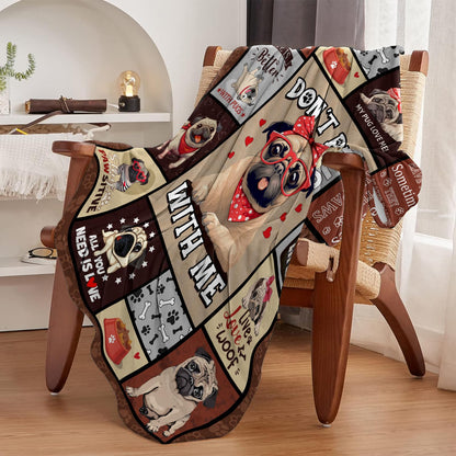 CIUGOIG Pug Gifts for Pug Lovers Blanket 50"x60"- Pugs Themed Gifts for Women/Owners Stuff - Birthday Ideas for Pugs Dog Throw Blanket for Kids & Adults