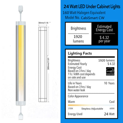 Smart Cabinet Lights Under Counter LED Lighting Dimmable Strip Lights, Warm, Daylight, Cool White Adjustable Light Bar,Compatible with Alexa,Google Assistant,Phone App,for Kitchen Cupboard,Shelf,6pcs