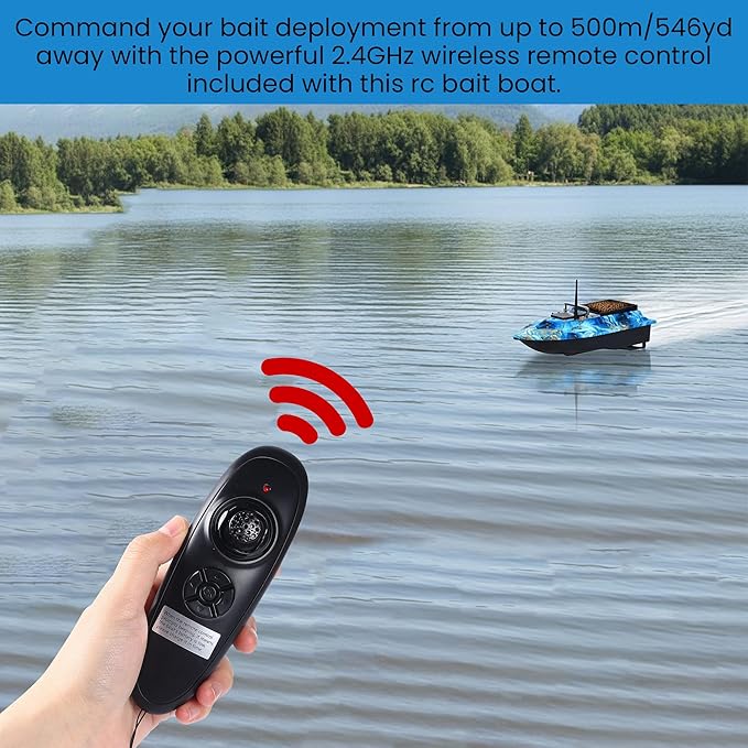 Bait BoatRC Bait Boat2.4G 546yd Remote Control with 4.4lbs Capacity Dual 5200mAh Batteries ABS Heavy-Duty Hull Brushless Motors &amp Night LED