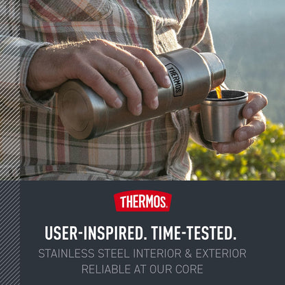 THERMOS Stainless King Vacuum-Insulated Compact Bottle, 16 Ounce, Matte Steel