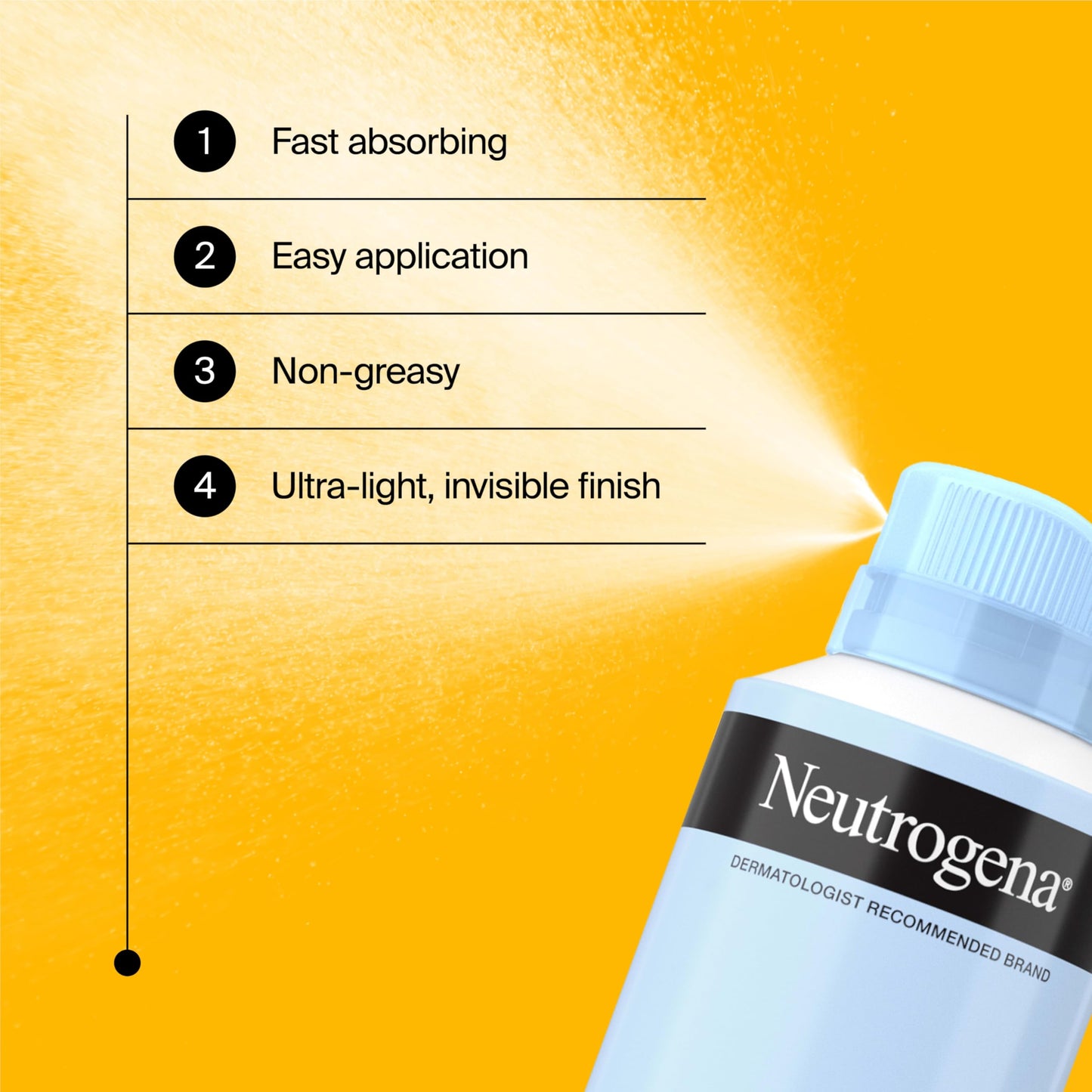 Neutrogena Ultra Sheer Body Mist Sunscreen Spray, Broad Spectrum SPF 70, Lightweight Spray Sunscreen, Non-Greasy & Water Resistant, Oil-Free & Non-Comedogenic UVA/UVB, 5 oz, Pack of 3