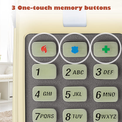 AT&T TRIMLINE 210 Corded Home Phone, No AC Power Required, Improved Easy-Wall-Mount, Lighted Big Button Keypad, 13 SpeedDial Keys, Last Number Redial, Mute, Flash, Volume Control, Beige