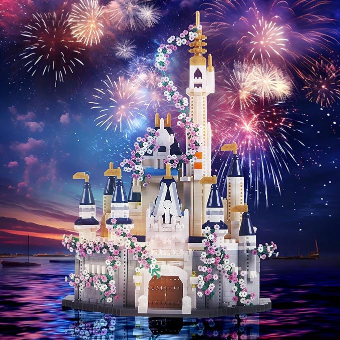 3100PCS Dream Castle Micro mini Building Blocks(Not Compatible with Lego)A Ideals Dream DSN Palace Achitecture with Sakura Serie Model Building Blocks Set Unique Present Toys for 14+