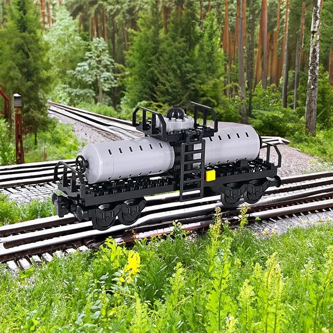 6IN1 City Freight Train Car Building Set DIY Cargo Train Toys for Teens and Adults Compatible with Lego 630 Building Accessory M8001