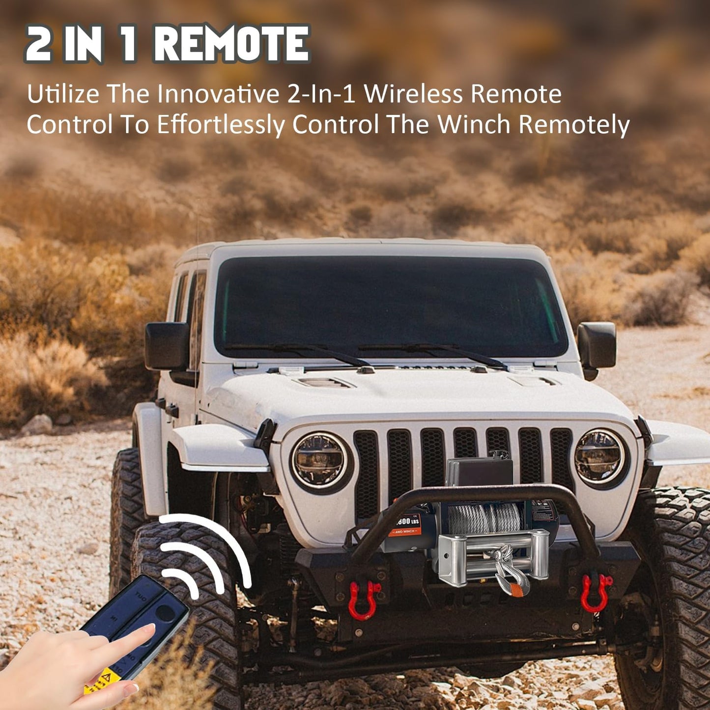 13,800 LBS Electric Winch, IP67 Waterproof 12v Truck Winch with 85Ft Red Synthetic Rope, Wireless & Wired Remote, Heavy Duty Power Winch for UTV, Off-Road, Towing, ATV & SUV