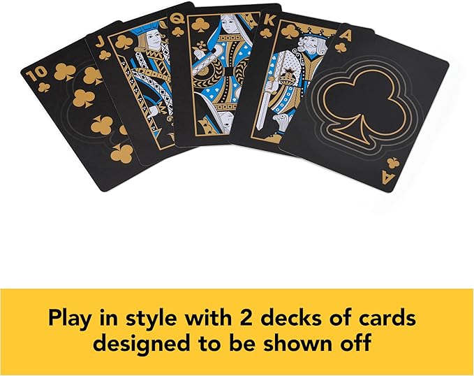 Spin Master Games Cardinal Legacy Deluxe 200-Piece Poker Set Premium Dual-Toned Poker Chips in Wooden Storage Case 2-10 Players for Ages 10 &amp Up