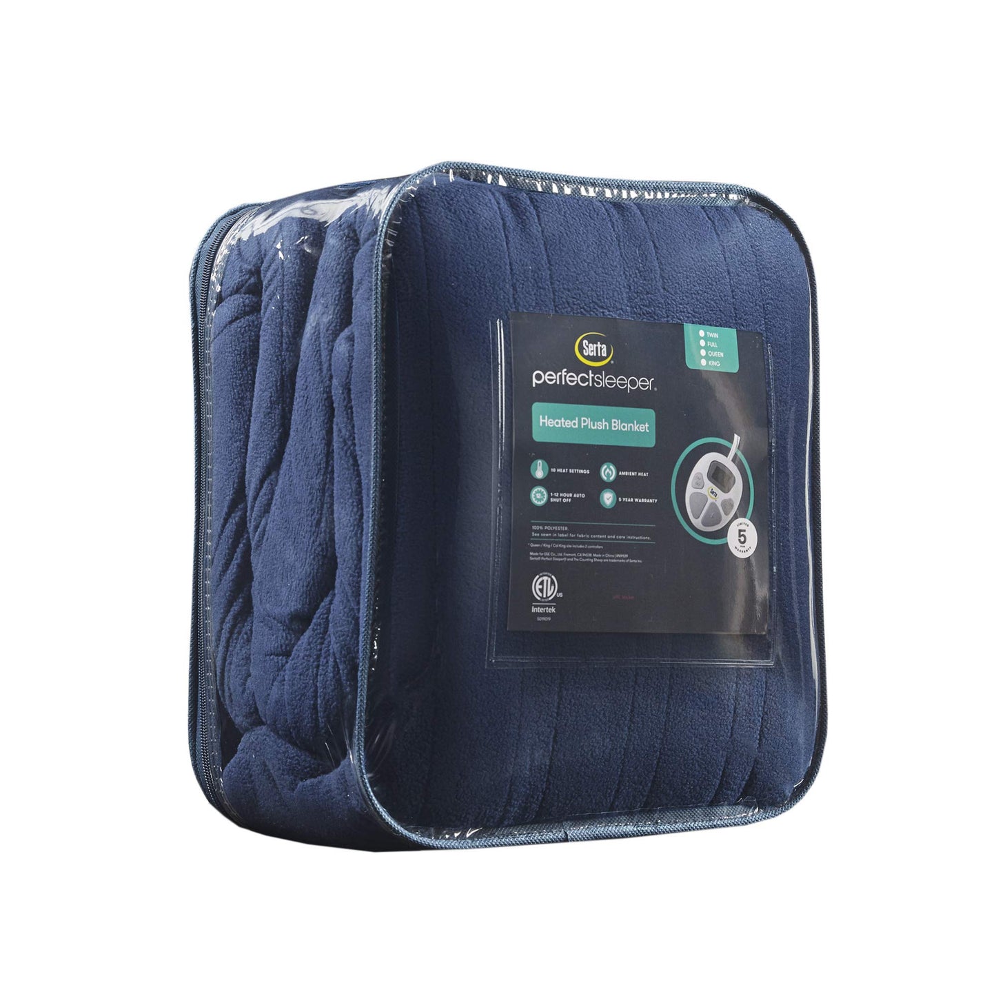 Serta Heated Blanket - Reversible Fleece to Sherpa Electric Blanket, Fast Heating, Auto Shut Off Timer, Multi Heat Setting, ETL Certified, Machine Washable, Grey Full 84"x 77"
