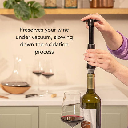 Vacu Vin Original Wine Saver with 1 Vacuum Bottle Stopper – Wine Preserver Pump for Red or White Wine – Manual Air Remover System – Airtight Seal – Keep Wine Fresh Longer – White