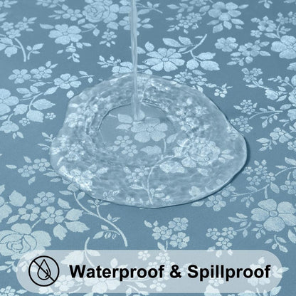 Smiry Rectangle Table Cloth, Waterproof Heavy Duty Vinyl Tablecloths, Wipeable Washable Table Cover for Kitchen and Dining Room (Stone Blue, 60" X 126")
