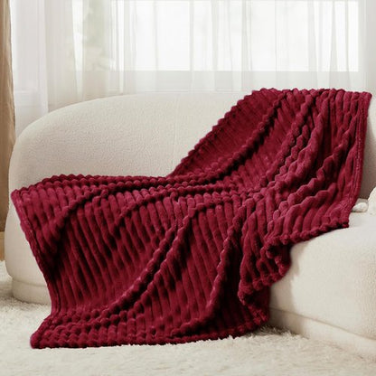 Bedsure GentleSoft Fleece Blanket - Cozy Deep Red Throw for Couch, Perfect Size 50x70 Inches