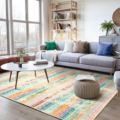 Comeet Modern Washable Rug, 5x8 feet Green Area Rug for Living Room, Indoor Non Slip Carpet for Bedroom Girls, Print Distressed Abstract Rugs for Dining Room Home Office Nursery Dorm Kids Room Decor