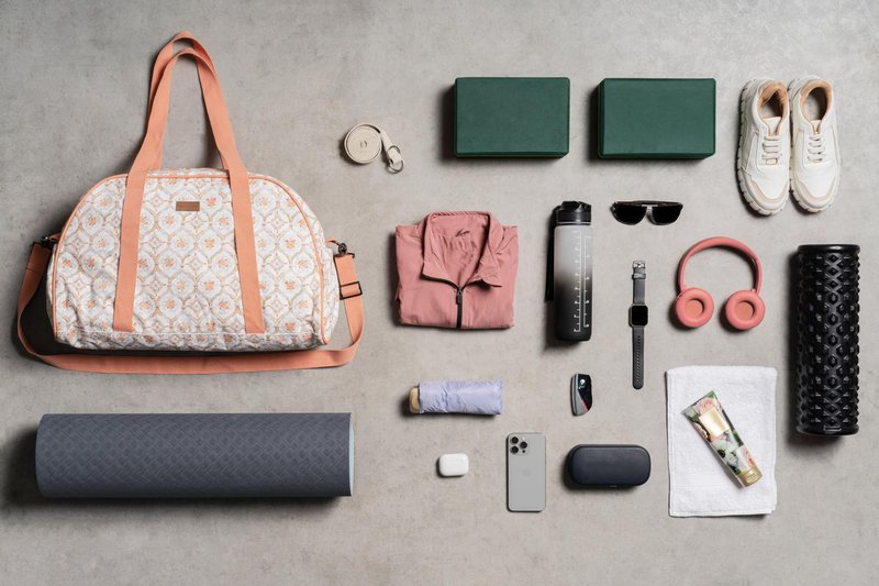 Maison d' Hermine Canvas duffle bag with yoga mat holder, Multi functional bag, Carrier Pocket,Adjustable shoulder straps Bag for Office Beach and Gym Mothers Day Gifts - Fair Isle