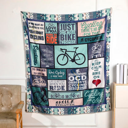 Soft Bicycle Blanket for Couch Bed Cozy Microfiber Fleece Flannel Bike Throw Blanket Gifts for Cycling Lover Kids Boys Girls Adults (Bike02, 130cm x 150cm(50'' x 60''))
