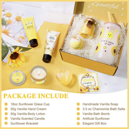 Gifts for Women,Bath and Body Gift 10 pcs Warm Vanilla Self Care Set for Friends,Her,Bestie,Mom,Wife Christmas Birthday Gifts
