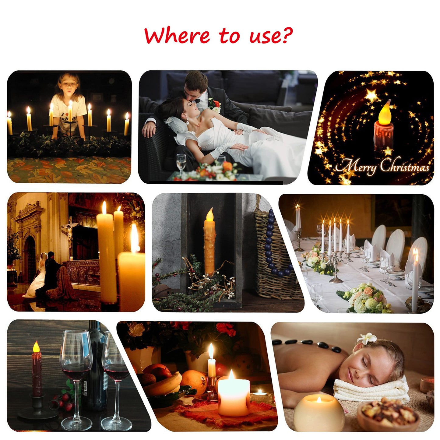 CVHOMEDECO. Real Wax Hand Dipped Battery Operated LED Timer Taper Candles Rustic Primitive Flameless Lights Decor, 6-3/4 Inch, Orange, 3 PCS in a Package