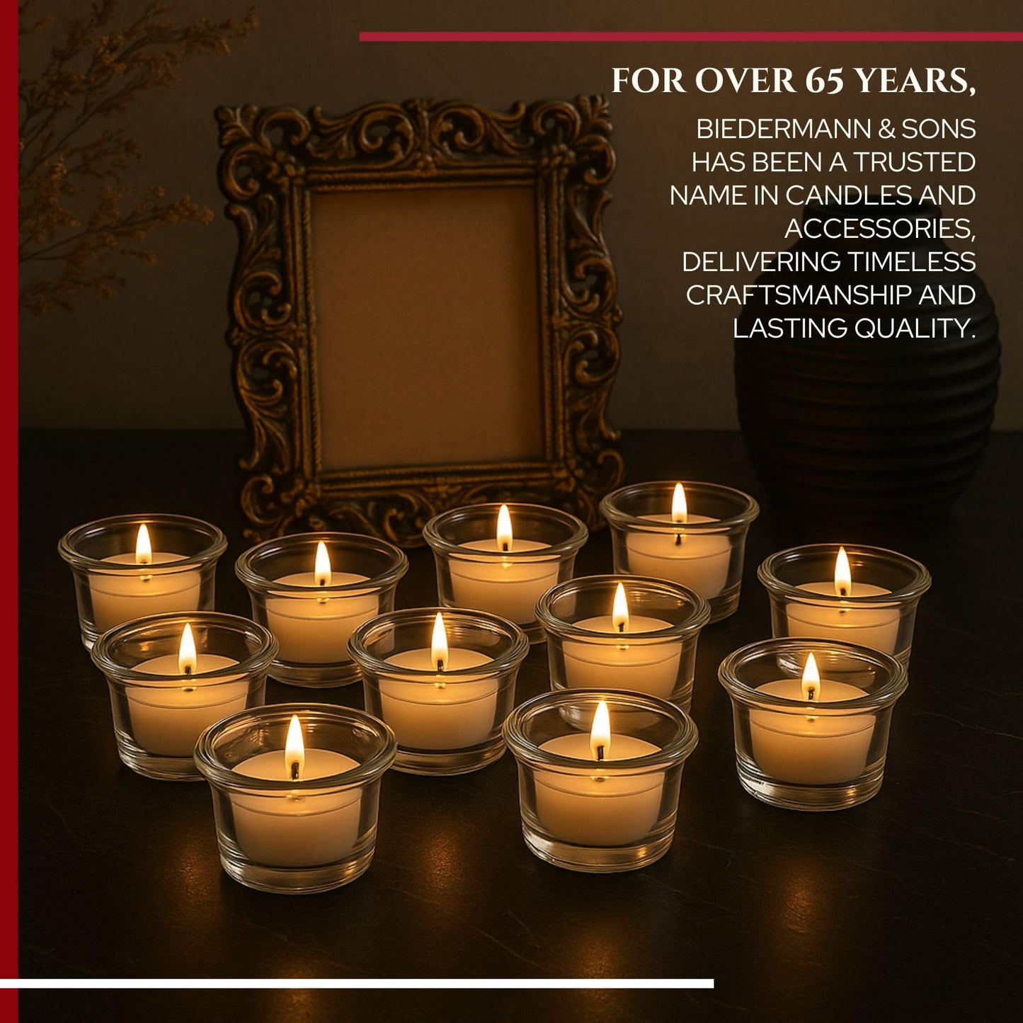 Biedermann & Sons Oyster Glass Tealight and Votive Candle Holders, Clear, 2 x 2 Inch - Set of 12