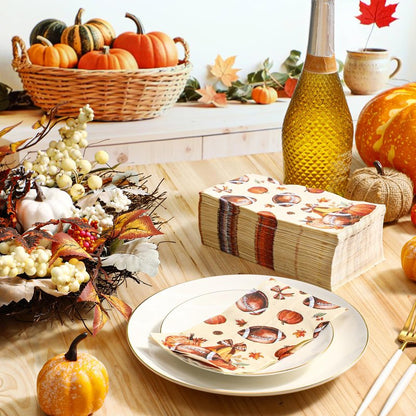 Windkream 200 Pcs Fall Football Guest Napkins Disposable Hand Towels for Bathroom Autumn Leaf Pumpkin Paper Guest Towels Football Bathroom Napkins for Thanksgiving Harvest Wedding Supplies