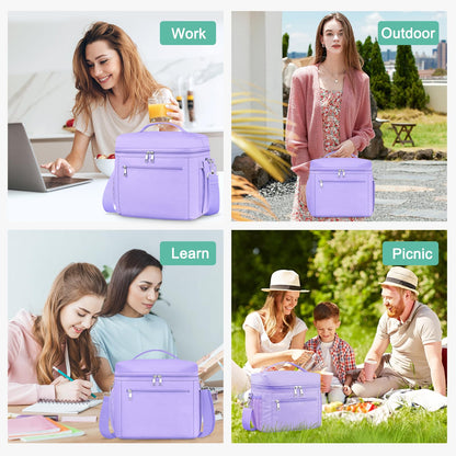 DALINDA Insulated Lunch Bag Lunch Box for Women Men,Leak-Proof Cooler Bag Lunchbox Lightweight for Work Picnic,Beach,Camping,Travel
