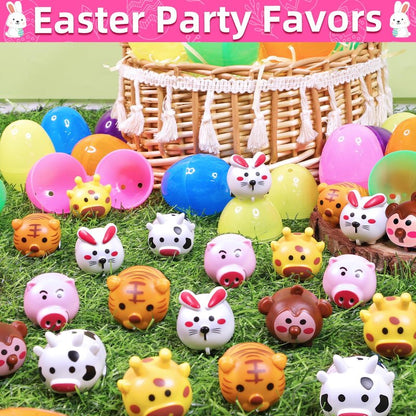 24 Pack Pull Back Animal Vehicles, Mini Animal Pull Back Car Toys for Toddlers 1-3, Baby Car Toys for 12-18 Months, Birthday Gift Party Favors Classroom Prizes Goodie Bag Stuffers for Boys Girls Kids