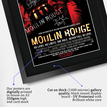 HWC Trading Moulin Rouge Gifts Printed Signed Autograph Picture for Movie Memorabilia Fans - 16" x 12" Framed