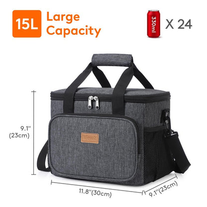 Lifewit Large Lunch Bag, Insulated Lunch Box, Soft Cooler Cooling Tote for Adult Men Women, Dark Gray 24-Can (15L)