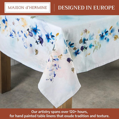 Maison d' Hermine Table Cloth Rectangle Table 100% Cotton 60 x 120 Inches Tablecloth Reusable Decorative for Dining Kitchen Room Farmhouse Home Gifts for Mothers Day Spring Summer - Lazy Summer Days