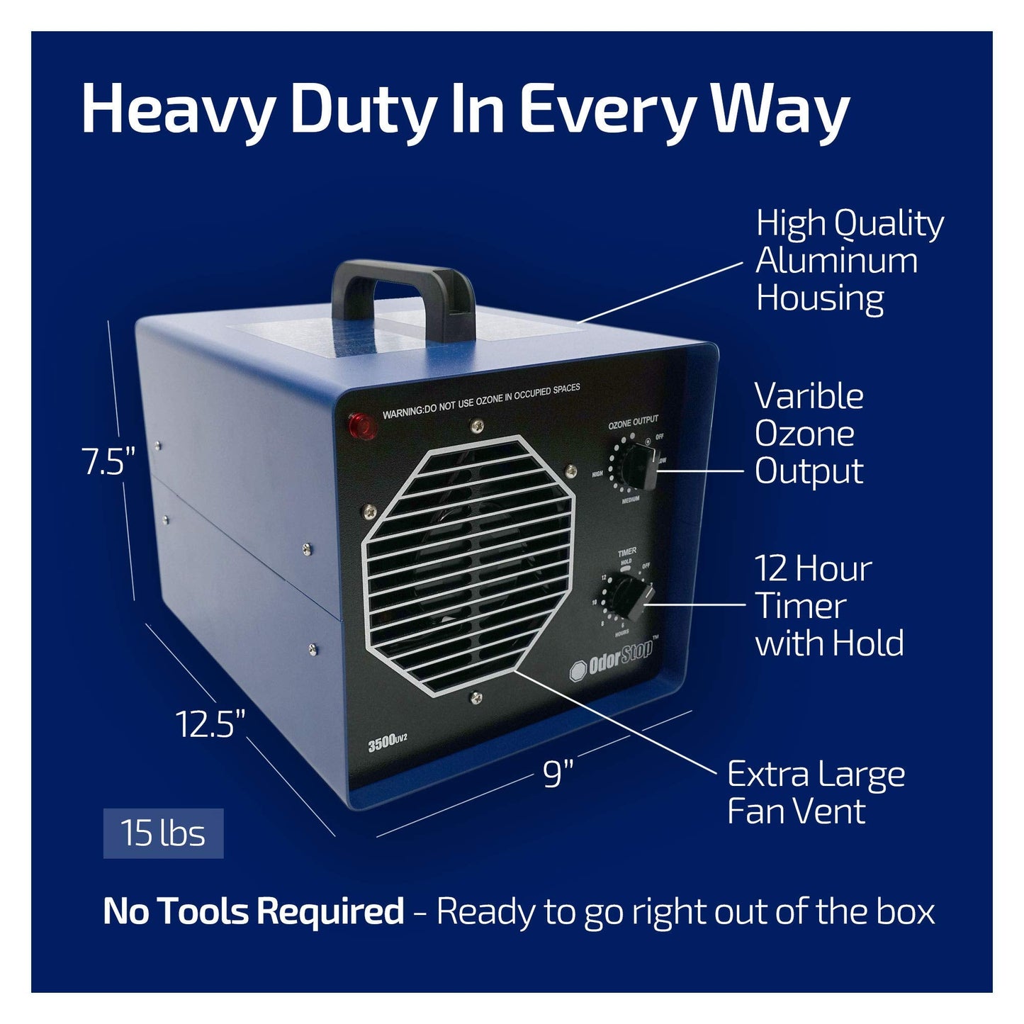 OdorStop OS4500UV Professional Grade Ozone Generator Ionizer for Areas of 4500 Square Feet+, For Deodorizing and Purifying Large Spaces Such as Commercial Properties and Gyms