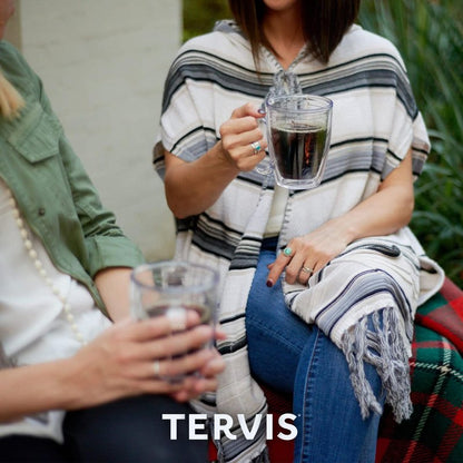 Tervis Clear & Colorful Tabletop Made in USA Double Walled Insulated Tumbler Travel Cup Keeps Drinks Cold & Hot, 16oz Mug with Handle, Quartz