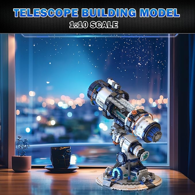 NUTCRACKER Space Telescope Building Set for Adult - Space Astronomical Telescope Toy Building Set Telescope Display Model with Light Home Decor Birthday Gifts for Adults（995 Pieces