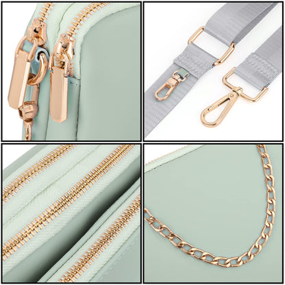 UTO Small Crossbody Bags for Women 3 in 1 Trendy Belt Purse Fashion Designer Mini Cute Sling Fanny Chest Pack