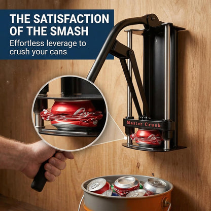 MasterCrush Wall Mounted Aluminum Can Crusher Heavy Duty – Tin and Plastic Bottle Smasher for Recycling (12oz/16oz/24oz/32oz)