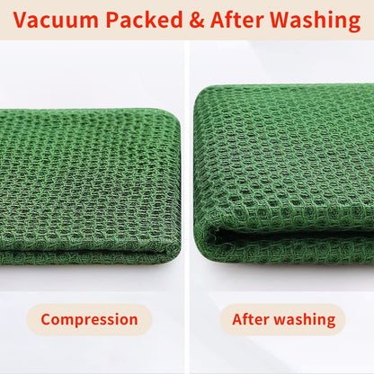 Homaxy 100% Cotton Waffle Weave Kitchen Dish Cloths, Ultra Soft Absorbent Quick Drying Dish Towels, 12 x 12 Inches, 12-Pack, Grass Green