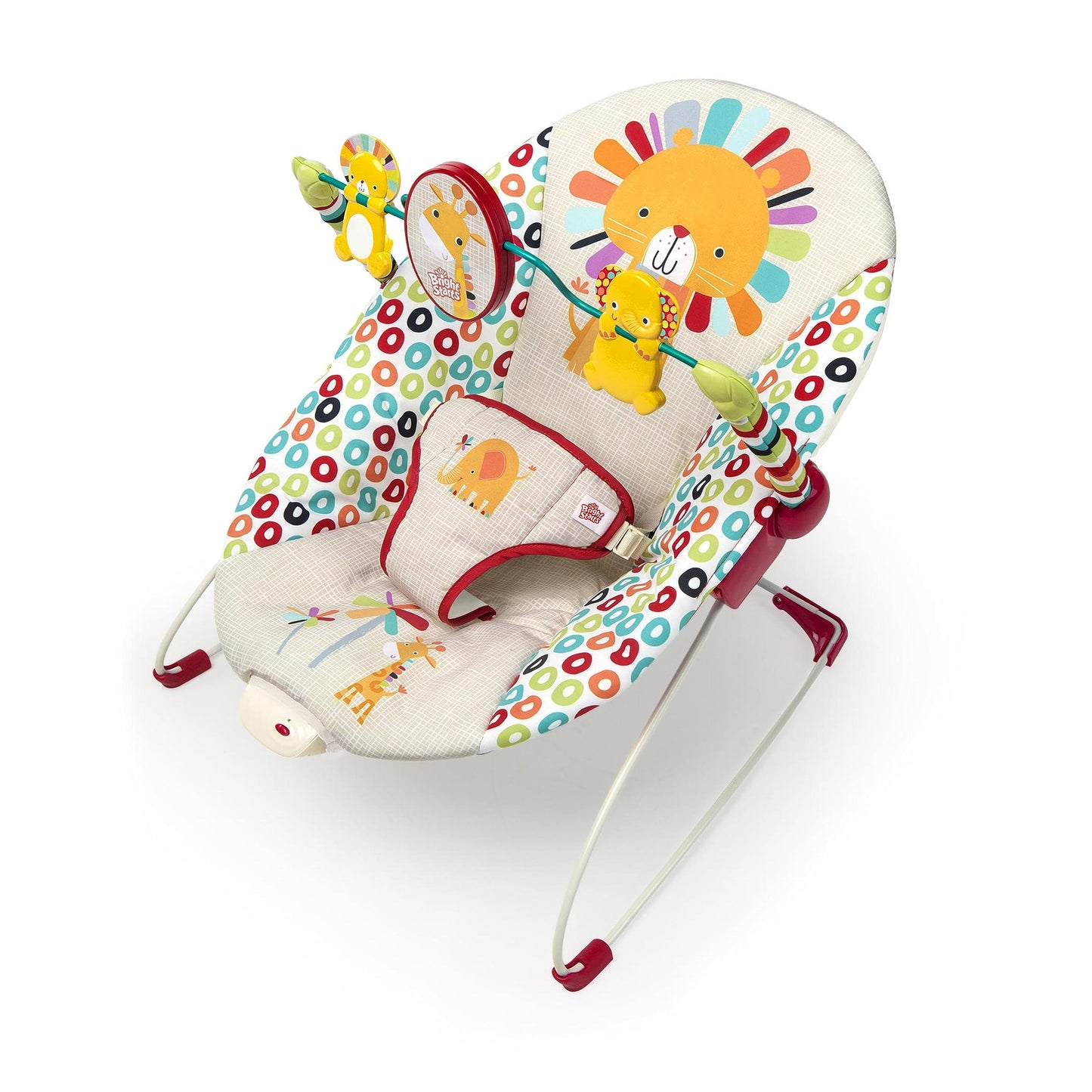 Bright Starts Portable Baby Bouncer Soothing Vibrations Infant Seat with Removable-Toy-Bar, 0-6 Months 6-20 lbs (Playful Pinwheels)