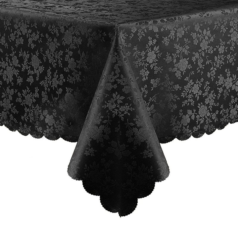 Smiry Rectangle Table Cloth, Waterproof Heavy Duty Vinyl Tablecloths, Wipeable Washable Table Cover for Kitchen and Dining Room (Black, 54" X 120")