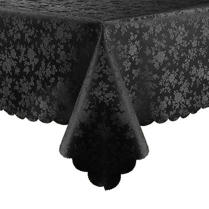 Smiry Rectangle Table Cloth, Waterproof Heavy Duty Vinyl Tablecloths, Wipeable Washable Table Cover for Kitchen and Dining Room (Black, 54" X 120")