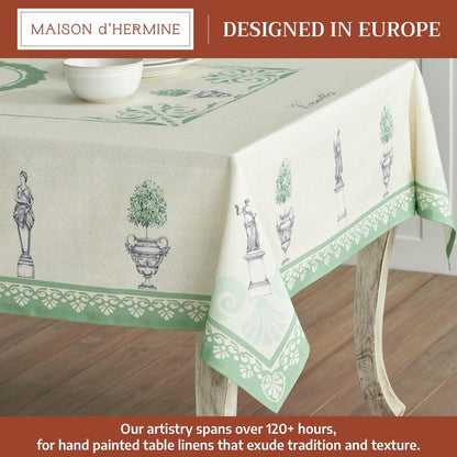 Maison d' Hermine Table Cloth Rectangle Table 100% Cotton 60 x 120 Inches Tablecloth Reusable Decorative for Dining Kitchen Room Farmhouse Home Gifts for Mothers Day Spring Summer - Jardin Du Roy
