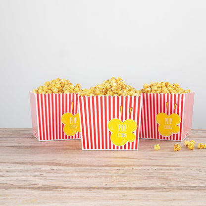 Restaurantware Popcorn Buckets 10 Count 165 Ounce Plastic Reusable Popcorn Containers Red And White Striped Snack Tubs Pink Durable Design For Movie Nights