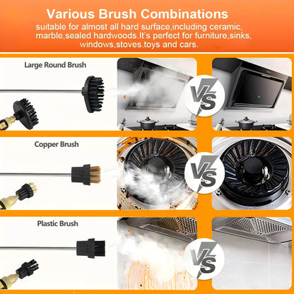 QUICTIGRY Steam Cleaner, 2500W Handheld Steam Cleaner for Home Cleaning, 15s Fast Heating, Portable Steamer for Car Detailing, Upholstery, Kitchen, Bathroom, Handheld Steamer for Cleaning House