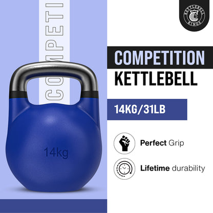 Kettlebell Kings Competition Kettlebells Weight (35mm handle) 8-48 KG | Hand weights Workout Gym Equipment & Strength training sets for Women & Men for Home Gym | Suitable for High Repetition Workouts