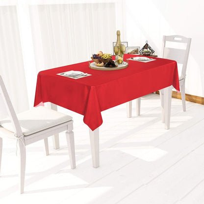 sancua 100% Waterproof Round PVC Tablecloth - 54 Inch - Oil Proof Spill Proof Vinyl Table Cloth, Wipe Clean Table Cover for Dining Tables, Buffet Parties and Camping, Red