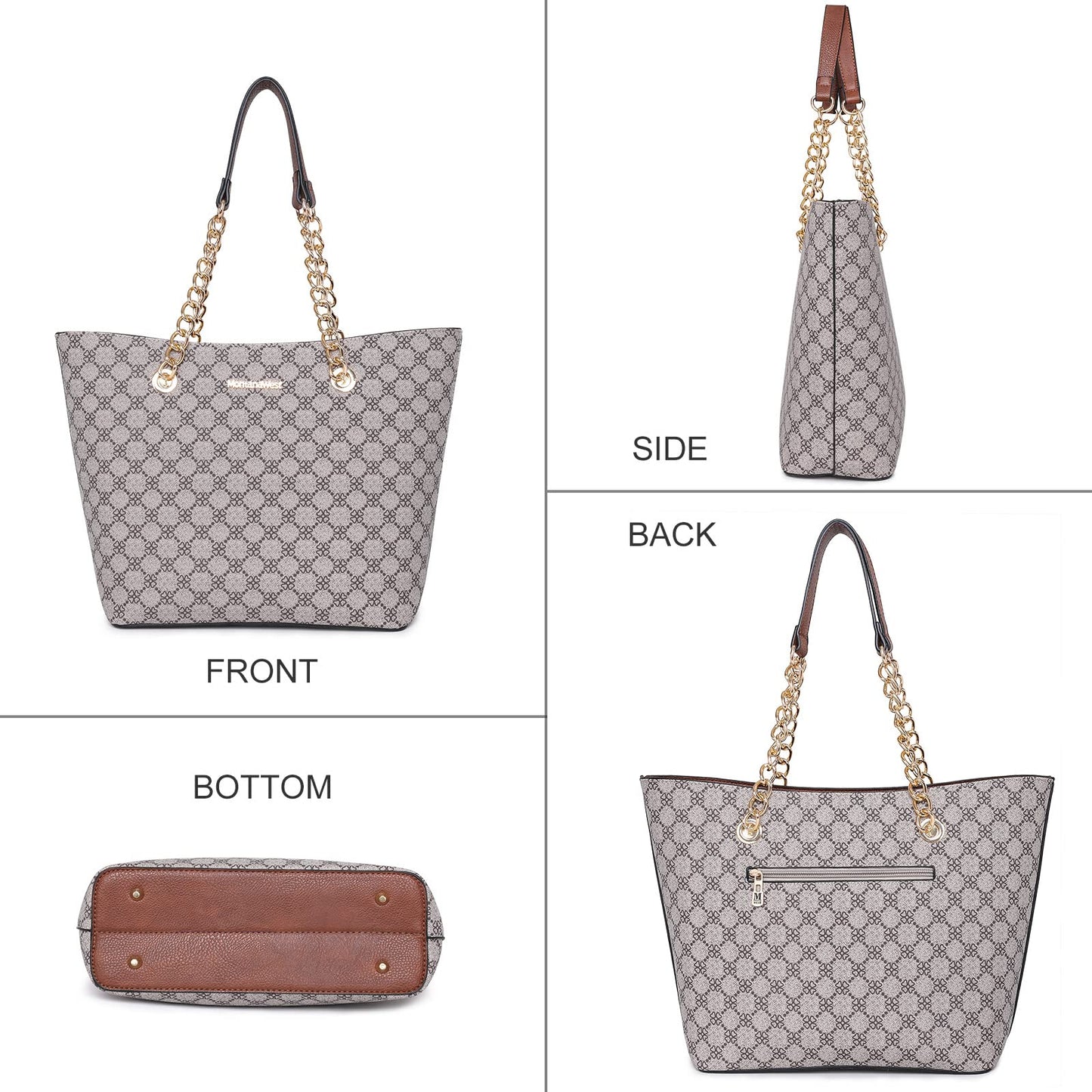 Montana West Tote Bag for Women Chain Top-handle Satchel Handbags Ladies Purses Shoulder Bags MWC-0391BR
