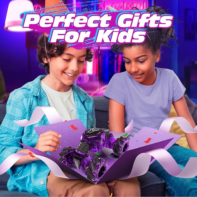Tecnock Remote Control Car for Boys Girls 2.4GHz 4WD Gesture Sensing RC Stunt Car Toys - 360° Rotating Double Sided Hand Controlled RC Cars with LED Lights Gifts for Kids Ages 6-8 8-12