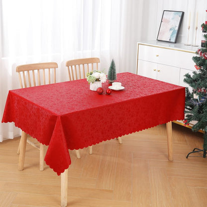 Smiry Rectangle Table Cloth, Waterproof Heavy Duty Vinyl Tablecloths, Wipeable Washable Table Cover for Kitchen and Dining Room (Red, 52" X 70")