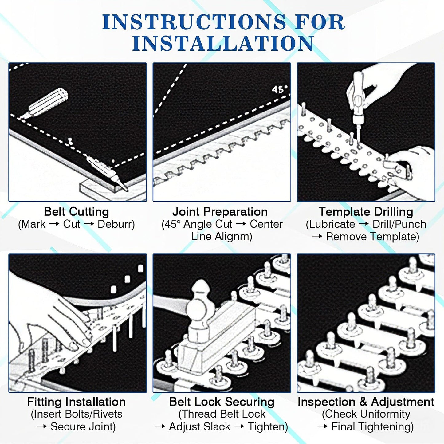 Zonon 100 Sets Bolt Solid Steel Plate Fasteners Pre-Assembled Bottom Plates Bolt Solid 2.2 x 0.8 x 1.7 Conveyor Belt Repair Kit for Industrial Conveyors, Mining, Quarry, Cement, Agriculture