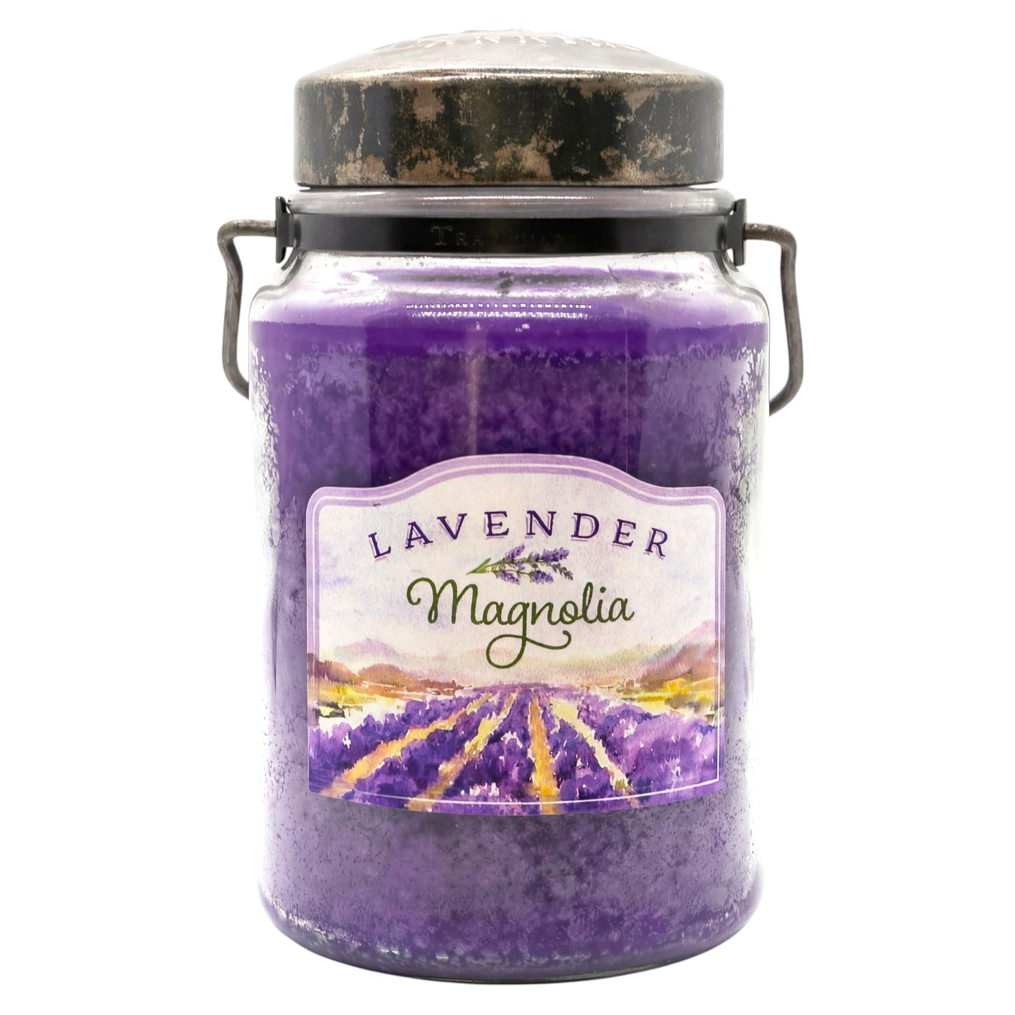 McCall’s Candles | Lavender Magnolia | 26 oz Scented Candle | USA-Poured | Vintage Rustic Jar with Carrying Handle | Calming Floral & Herbal Fragrance