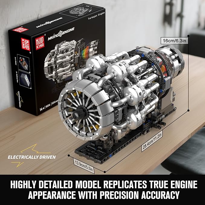 Mould King 10216 Aircraft Engine Building Kit for Adults Mini Transmission Engine Model Toy for Display DIY STEM Project for Teens(1214 PCS)