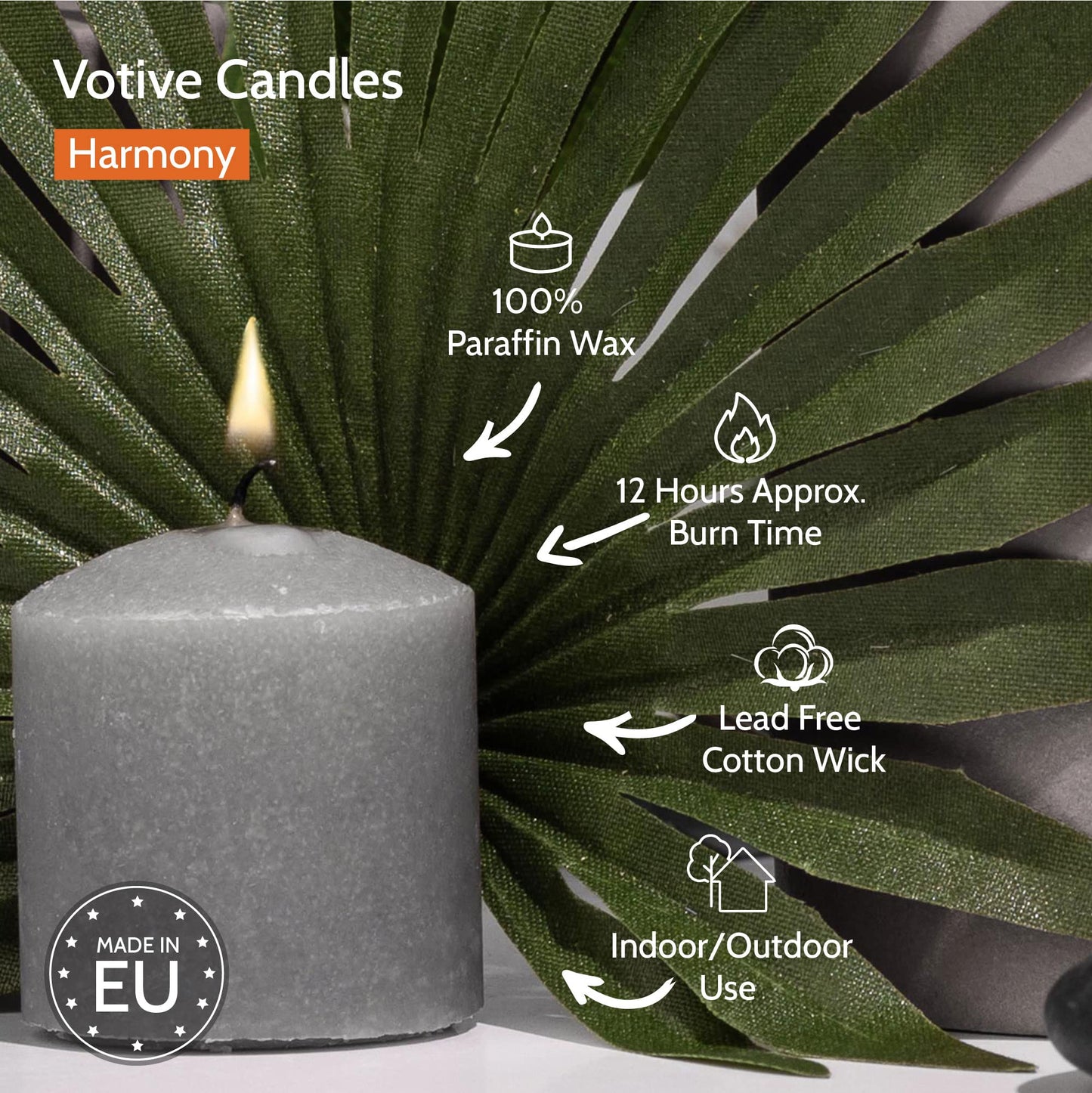 HYOOLA Scented Votive Candles - Harmony Votive Candles -12 Hour Burn Time - 9 Pack - European Made